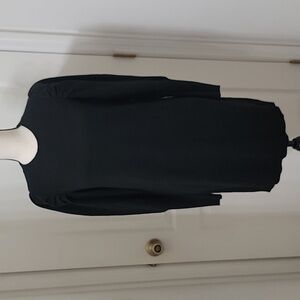 WAYF Size S Black Puff Sleeve Long Sleeve Sheath Sweater Dress, EUC